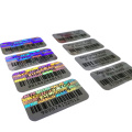 Custom design rainbow colorful serial number barcode 3D security hologram sticker sheet